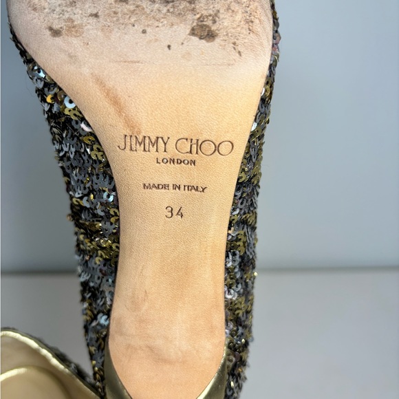 Jimmy Choo Glittering Gold Sequin Heels - Picture 7 of 7